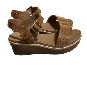 Antelope Brown Beaded Platform Sandal 36